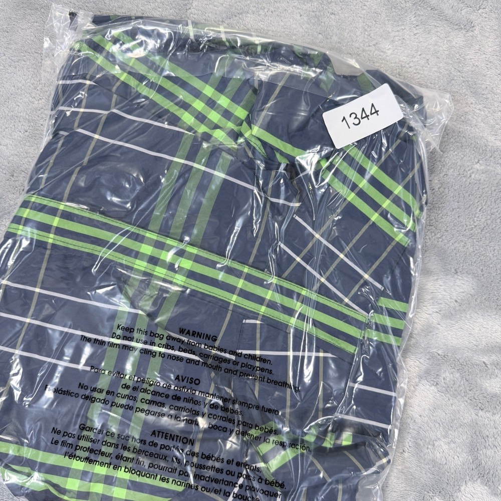 Zero Restriction Tour Series Mens Large Golf Windbreaker Pullover Plaid READ!