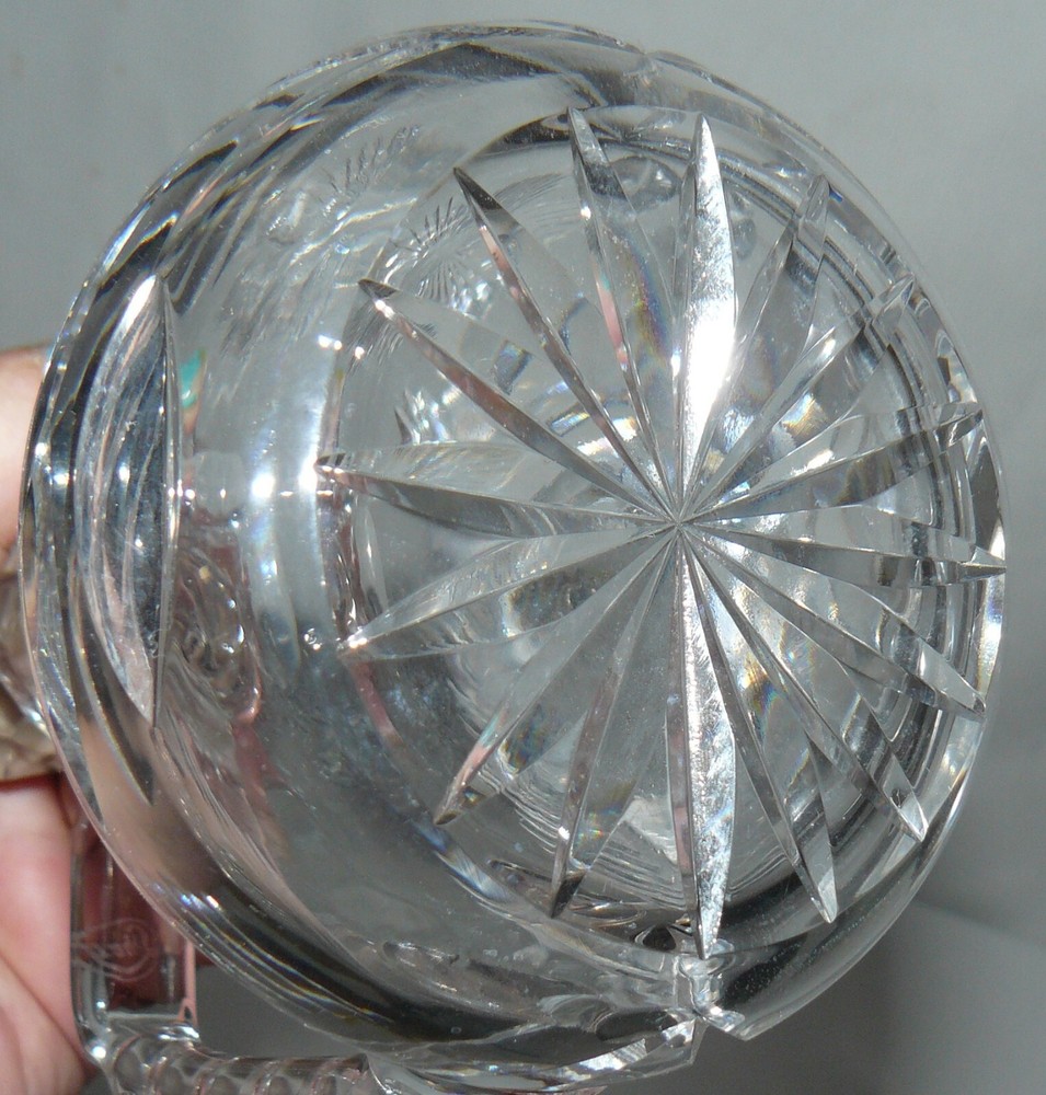 Cut Crystal Glass Cruet With Stopper 7"