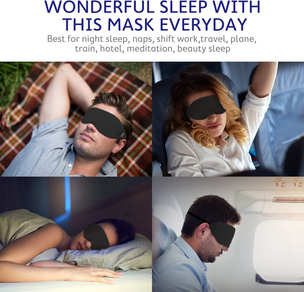 Mavogel Cotton Sleep Eye Mask - Updated Design Light Blocking Sleep Mask