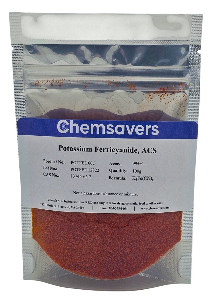 Potassium Ferricyanide, ACS, 99+%, 100g