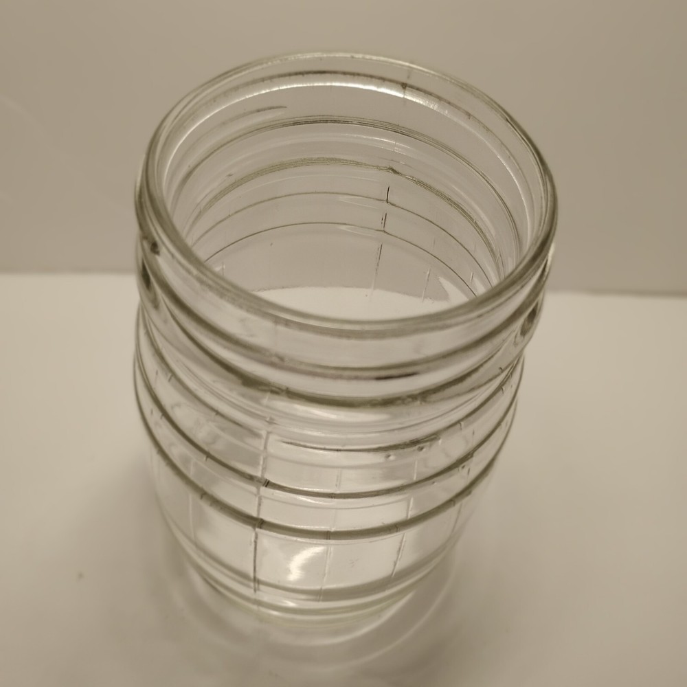 🔆Vintage 5" Tall Glass Barrel Design Jar❣️