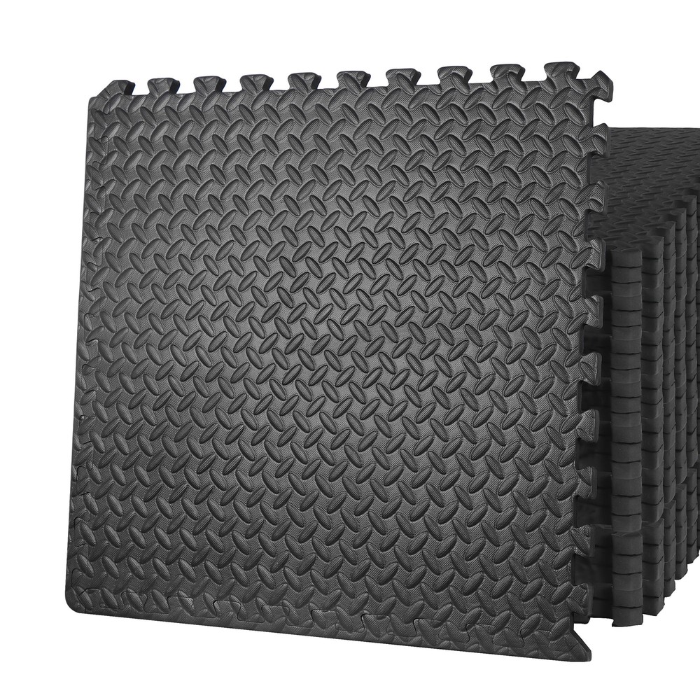 Puzzle Exercise Mat Interlocking Foam Gym Flooring Mat 48 Tile 3/4'' Extra Thick