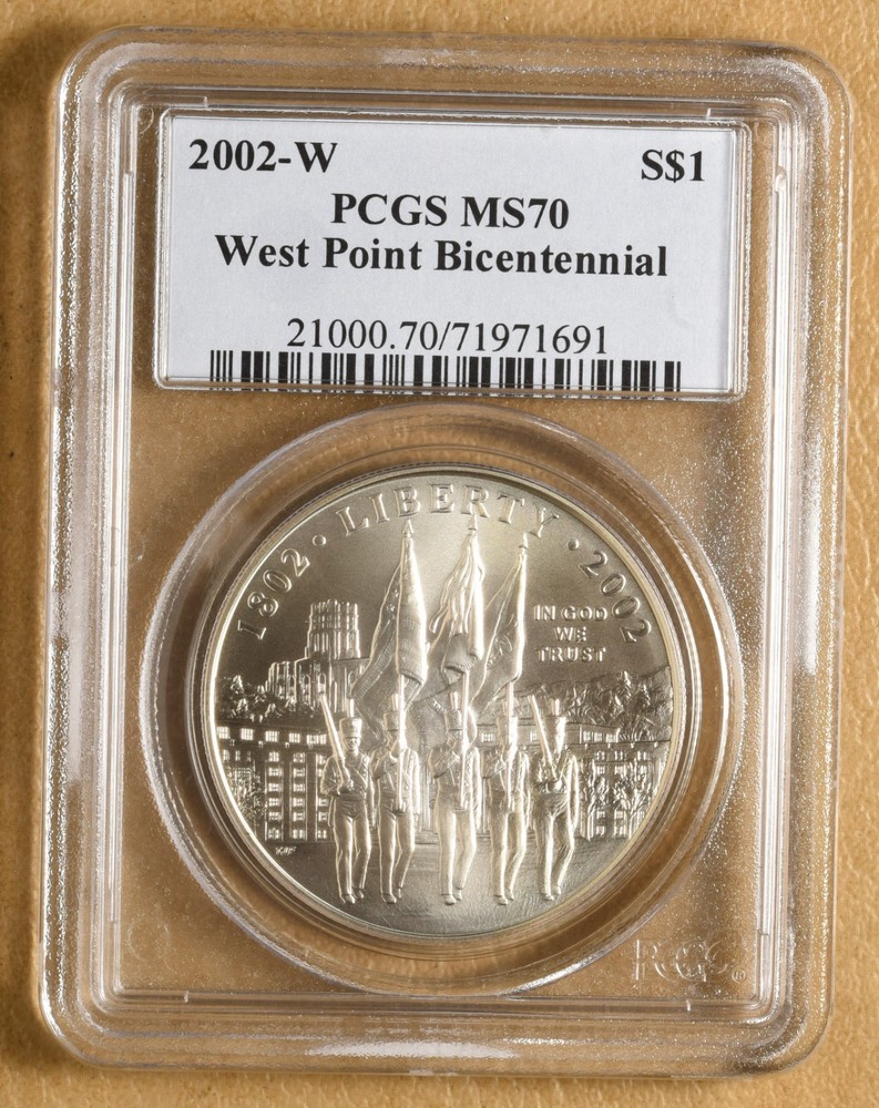 2002 West Point Commemorative Silver Dollar PCGS MS70