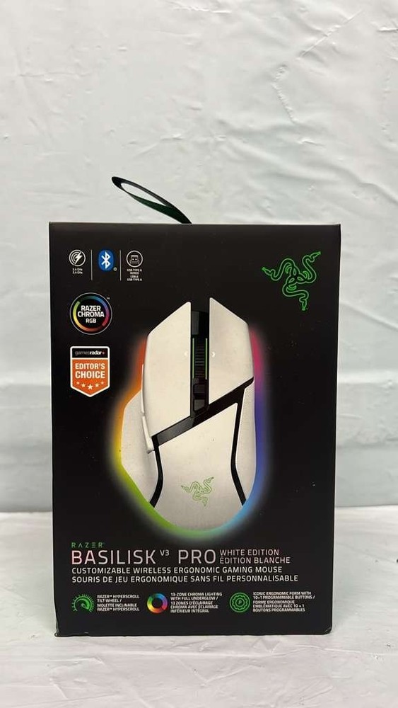 Razer Basilisk V3 Pro Customizable Wireless Gaming Mouse (WHITE)