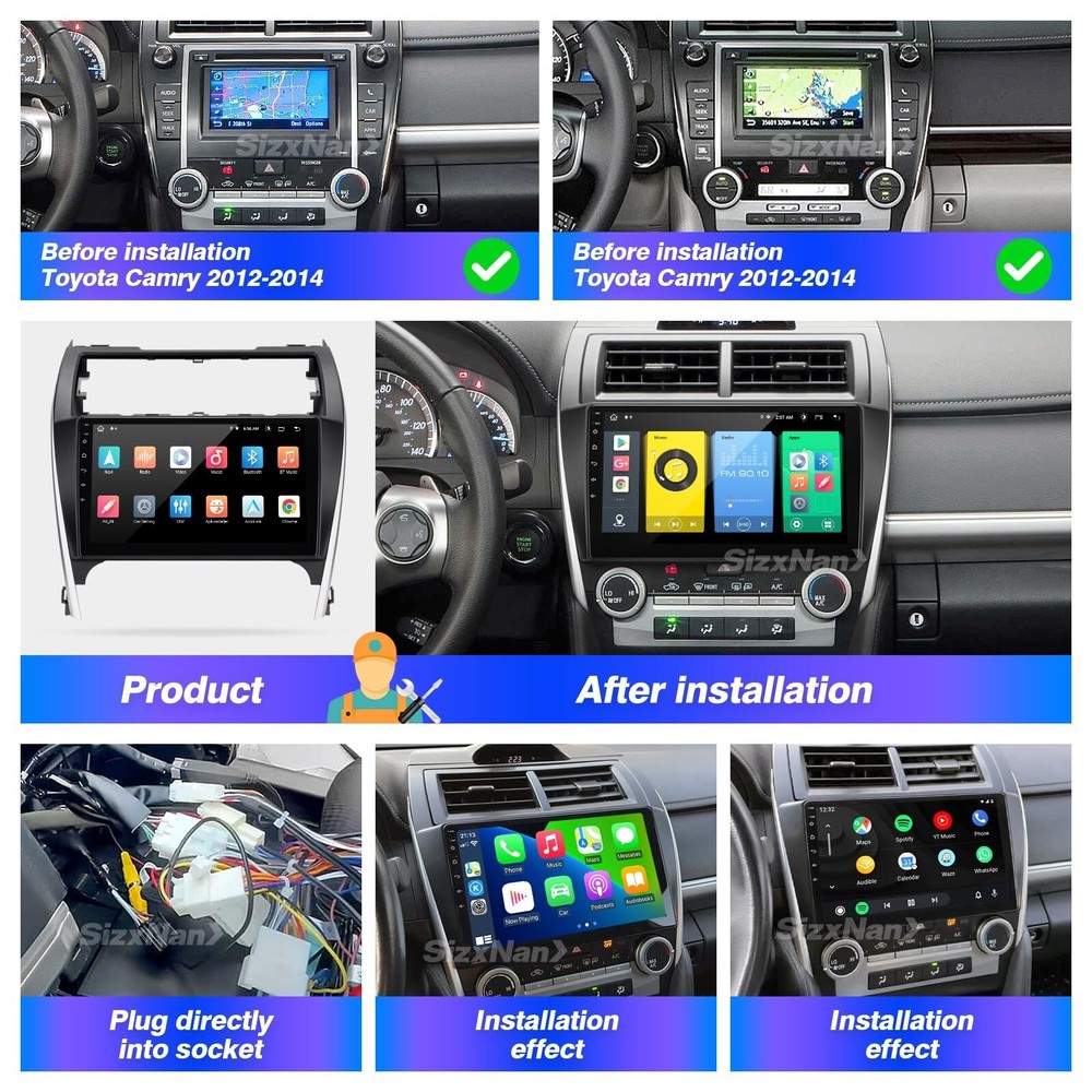 for Android Compatible with Wirelessly Carplay Android Auto,Car Radio Stereo ...