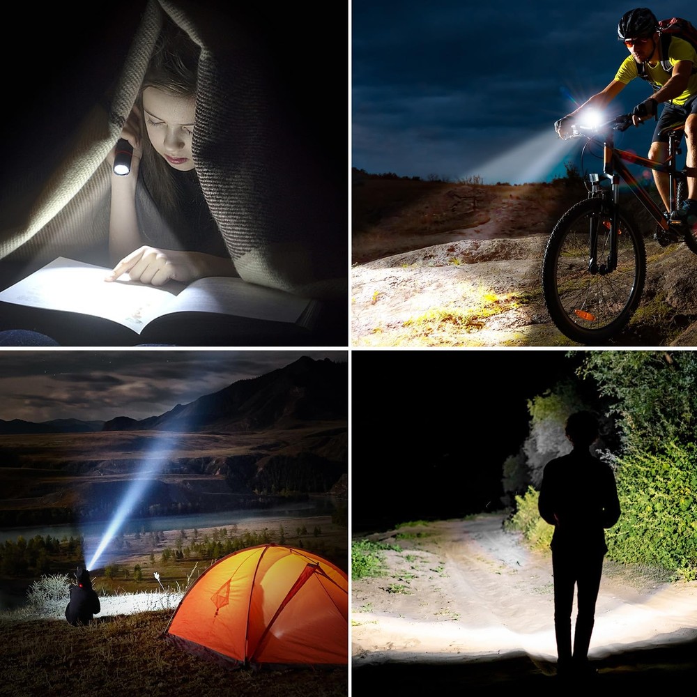 Blukar Flashlight Rechargeable, High Lumens Flashlight, Super 1 Pack, Black