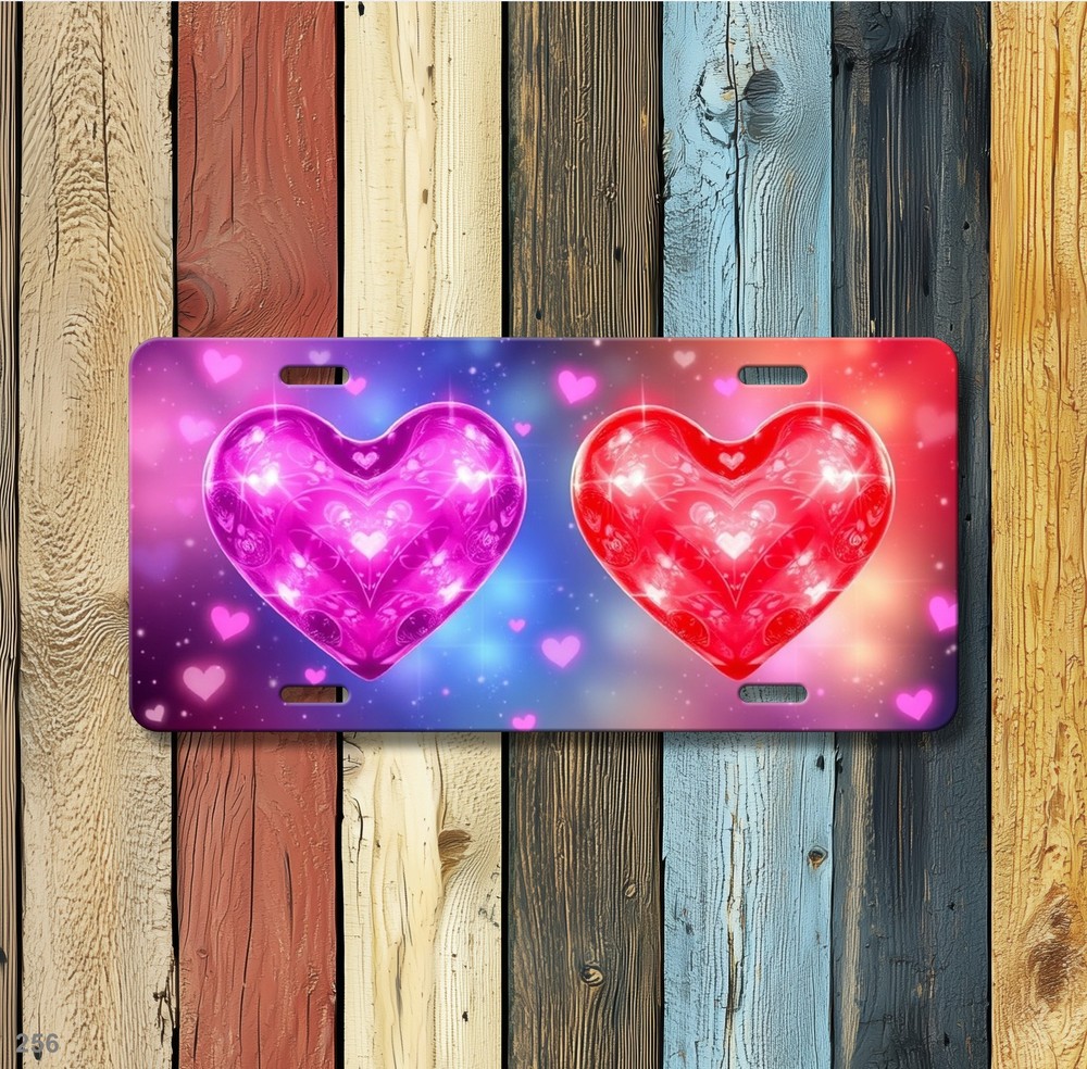 Modern Hearts License Plate Custom Car Tag Unique Gift