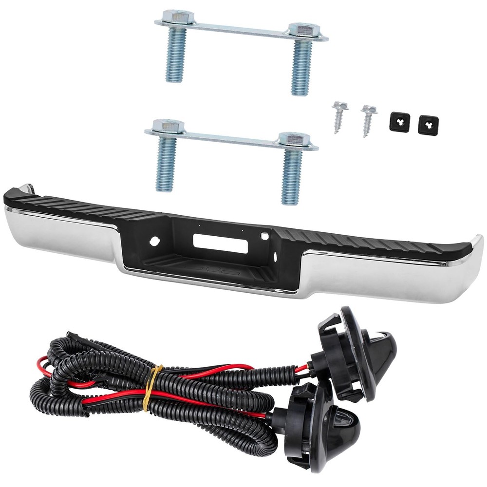 Chrome Rear Step Bumper Assembly Compatible with 2004 2005 Ford F-150