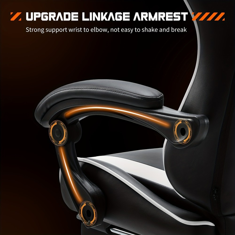 Ultimate Gaming Throne Ergonomic Computer Chair with Footrest, Adj. 360° Swive