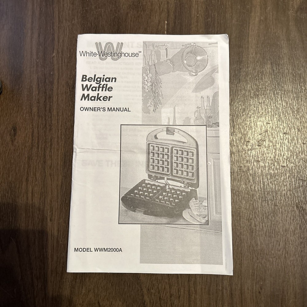 White Westinghouse Deep Non Stick Coating Square Belgian Waffle Maker #WWM2000