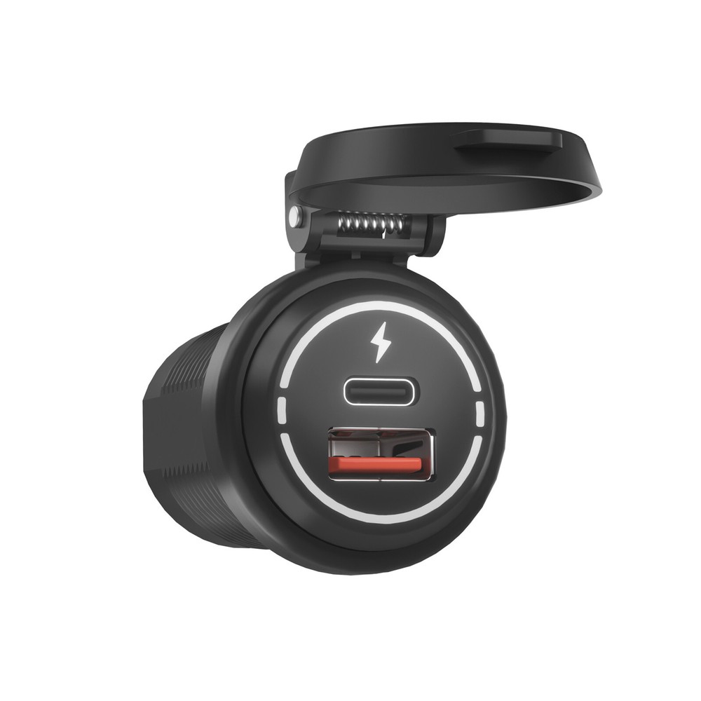 Quick Charger Car Cigarette Lighter Socket Dual USB Type-C Port Charging Power