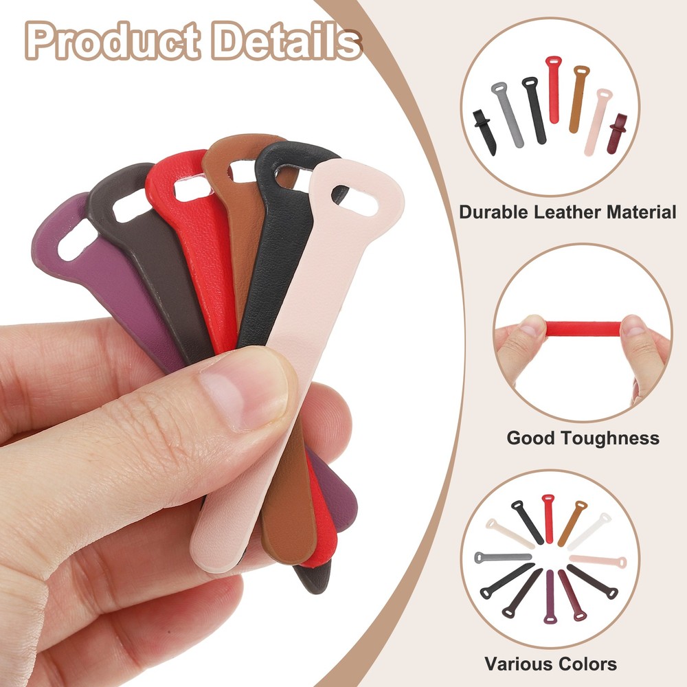 15 Pcs Leather Zipper Puller, 2.6" Zipper Sliders, Gray