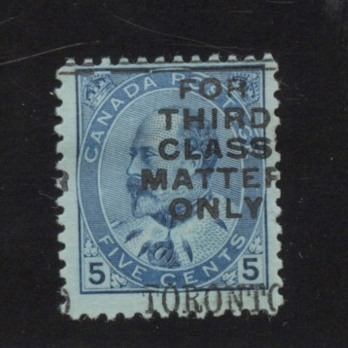 🍁#4-91 3rd class matter 5 cent Edward issue City precancel Cat$15 Canada