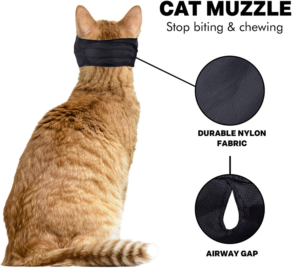 Downtown Pet Supply - Cat Muzzle for Grooming - Gentle and Soft Muzzle - Cat Gro