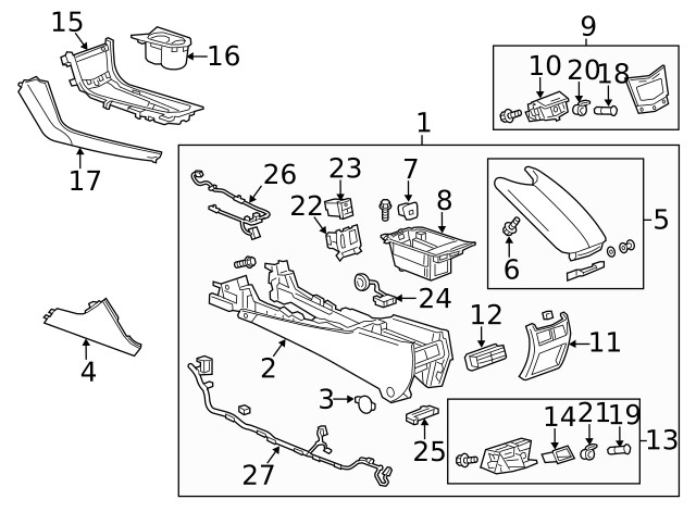 Genuine GM Medium Cashmere Front Floor Console 23307131