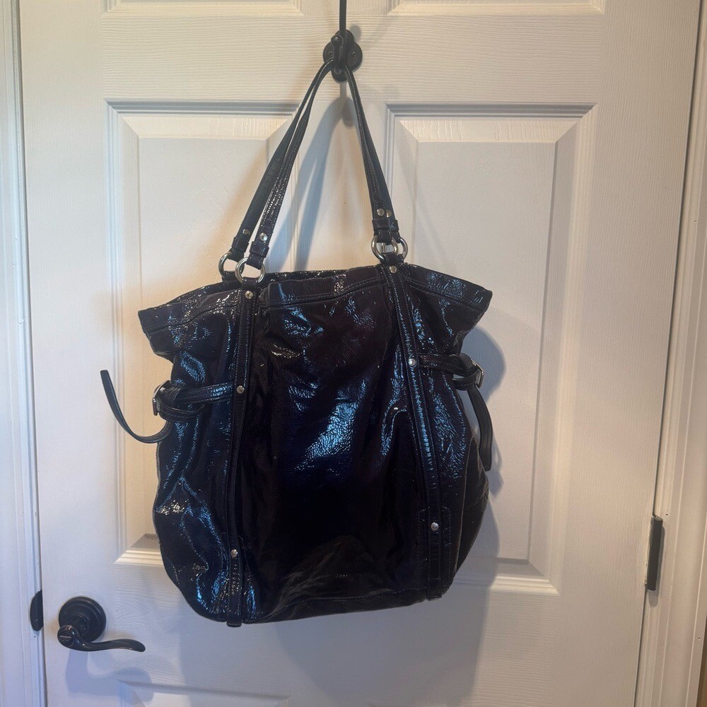 COACH Audrey Navy Blue Large Tote Y2K