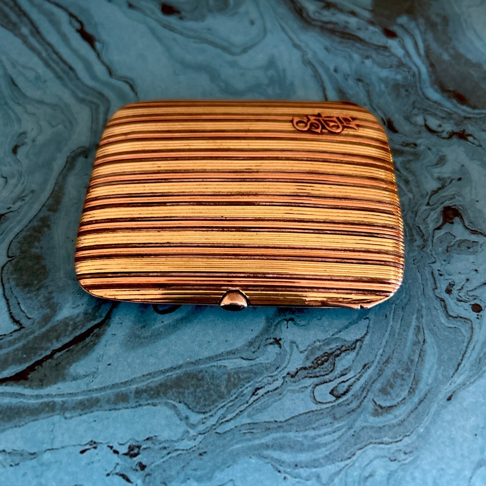Antique German Rolled Gold Over Silver Cigarette Case