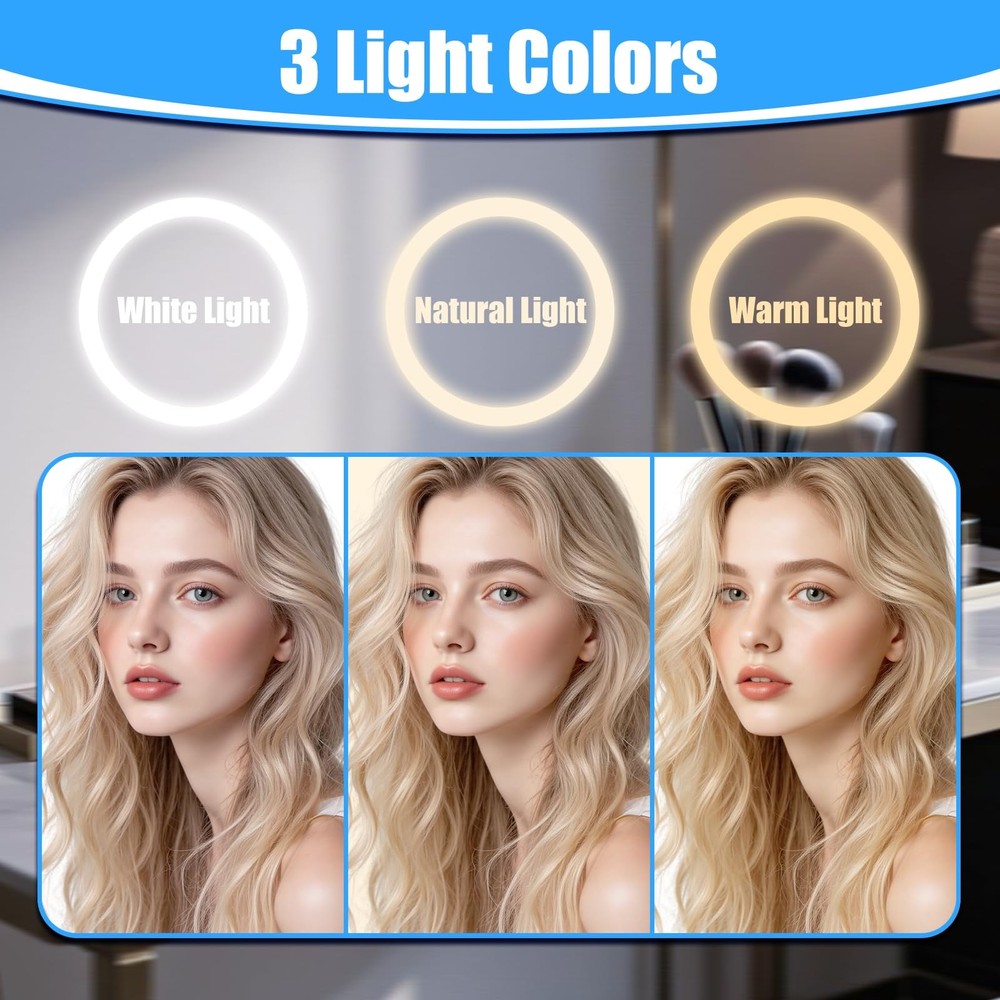 Rechargeable Wall Mounted Lighted Makeup Mirror 30X Magnifying Mirror with Li...