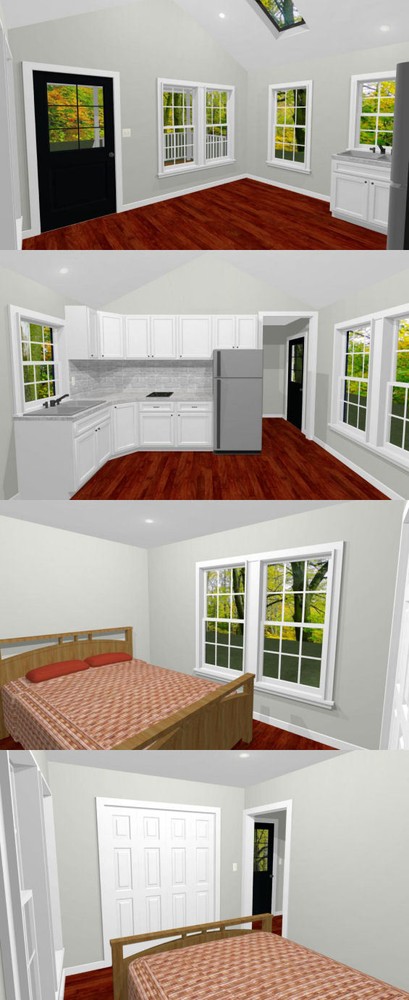 14x28 Tiny House -- 391 sq ft -- PDF FloorPlan -- Model 4A