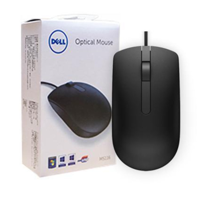 Dell MS116 Wired Scroll Mouse Mice - Black AND Grey *2 FOR 1*
