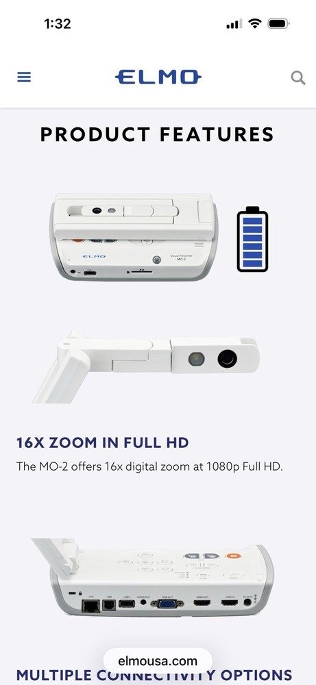 Elmo MO-2 Full HD Stem Document Camera