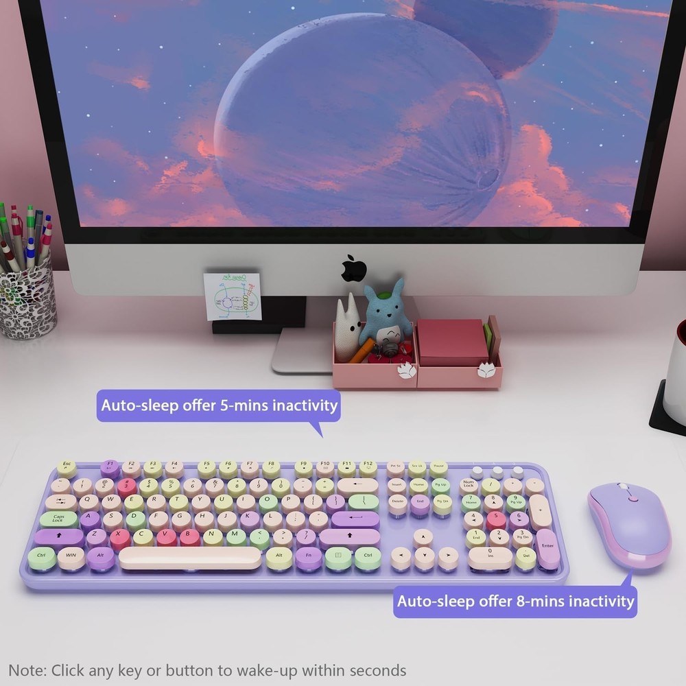 Wireless Typewriter Keyboard and Mouse - Wireless Keyboard