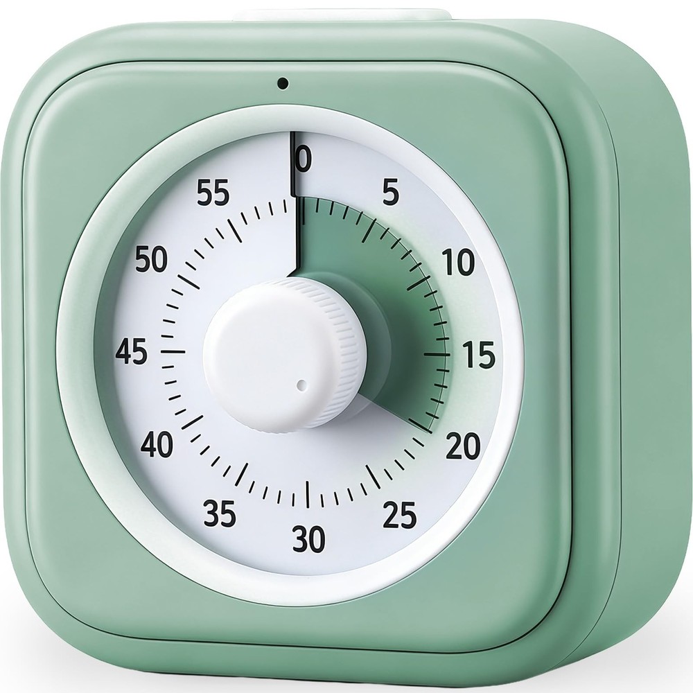 60 Minute Visual Timer for Kids, Silent Countdown Clock, Time Management Tool fo