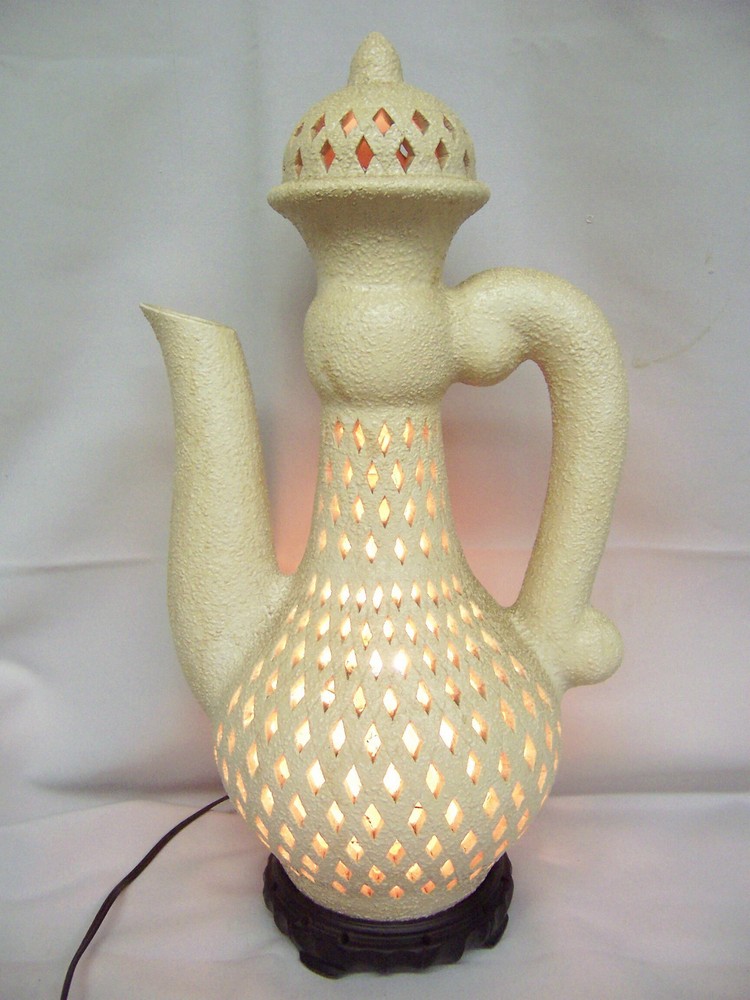 Asian Style Pitcher Shaped Ceramic Light - Very Unusual Rare