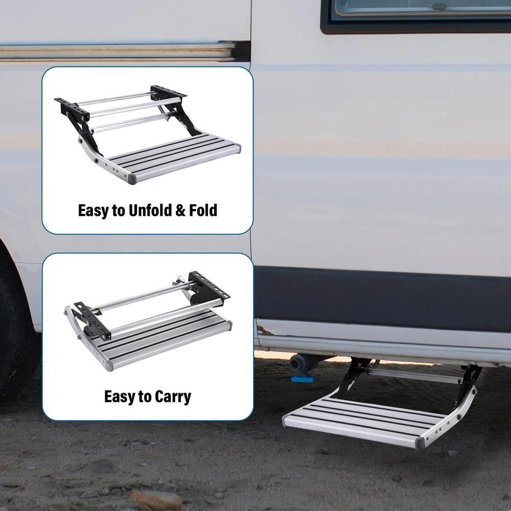 Aluminium Manual Pull Out Retractable Single Step RV Camper Platform Steps Stair