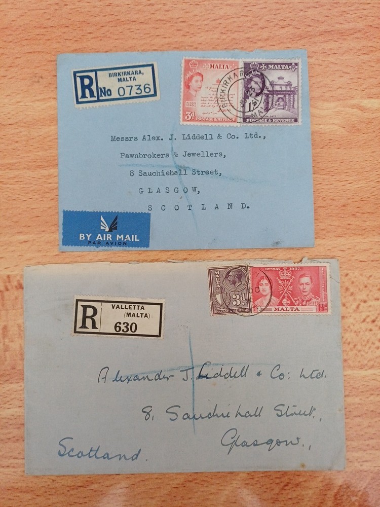 Malta Stamp Covers Postal History KGvi, QEii