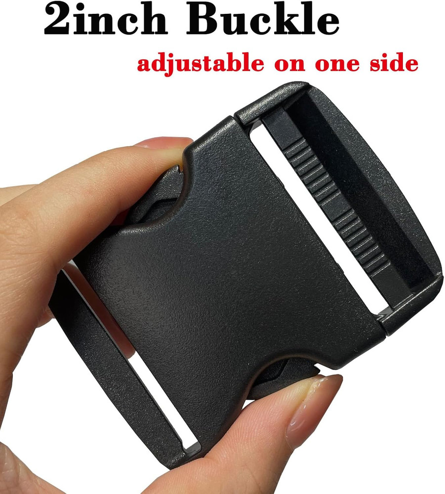 2" Buckles for Straps Quick Side Release Plastic Buckle Clip 2 Pcs + Tri-Glide S
