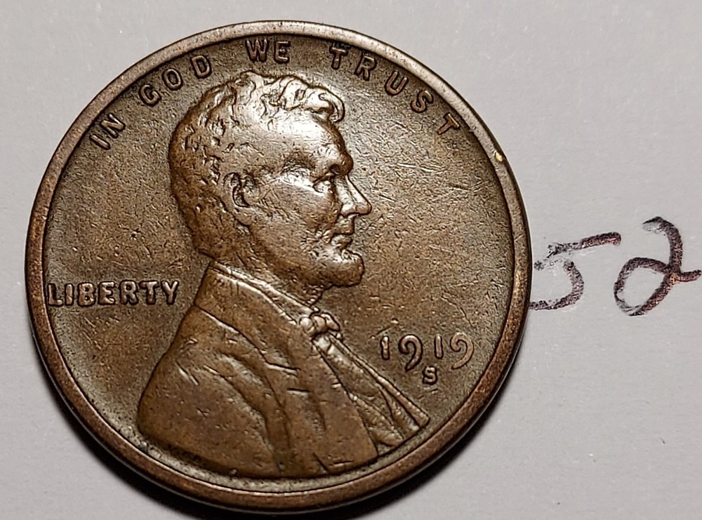 1919-S Lincoln Wheat Cent         #52