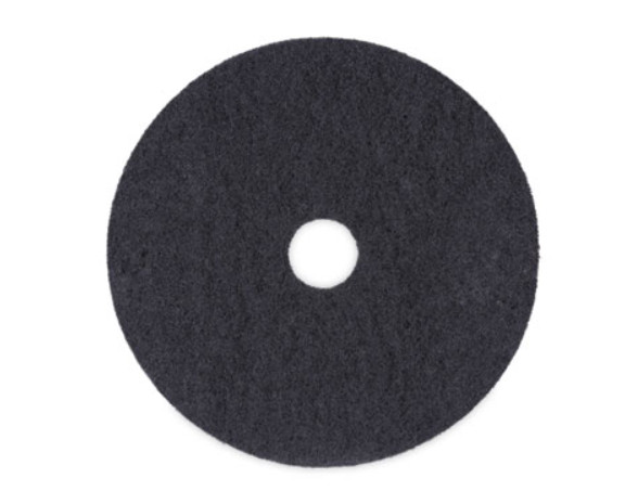 Stripping Floor Pads, 20" Diameter, Black, 5/Carton
