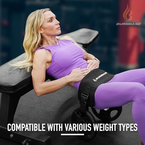 Exercise Hip Thrust Belt with Extra Padding for Weights, Adjustable Band for