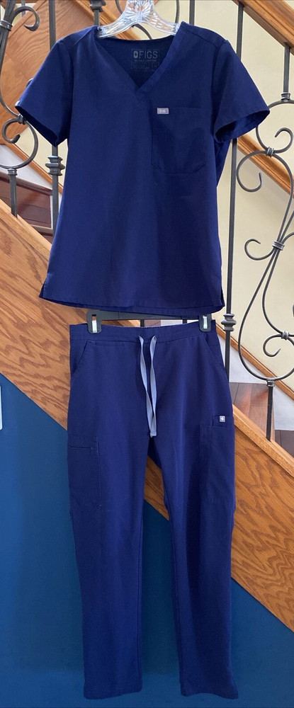 FIGS Women’s Scrubs Set Navy Blue Threads for Threads Size XS