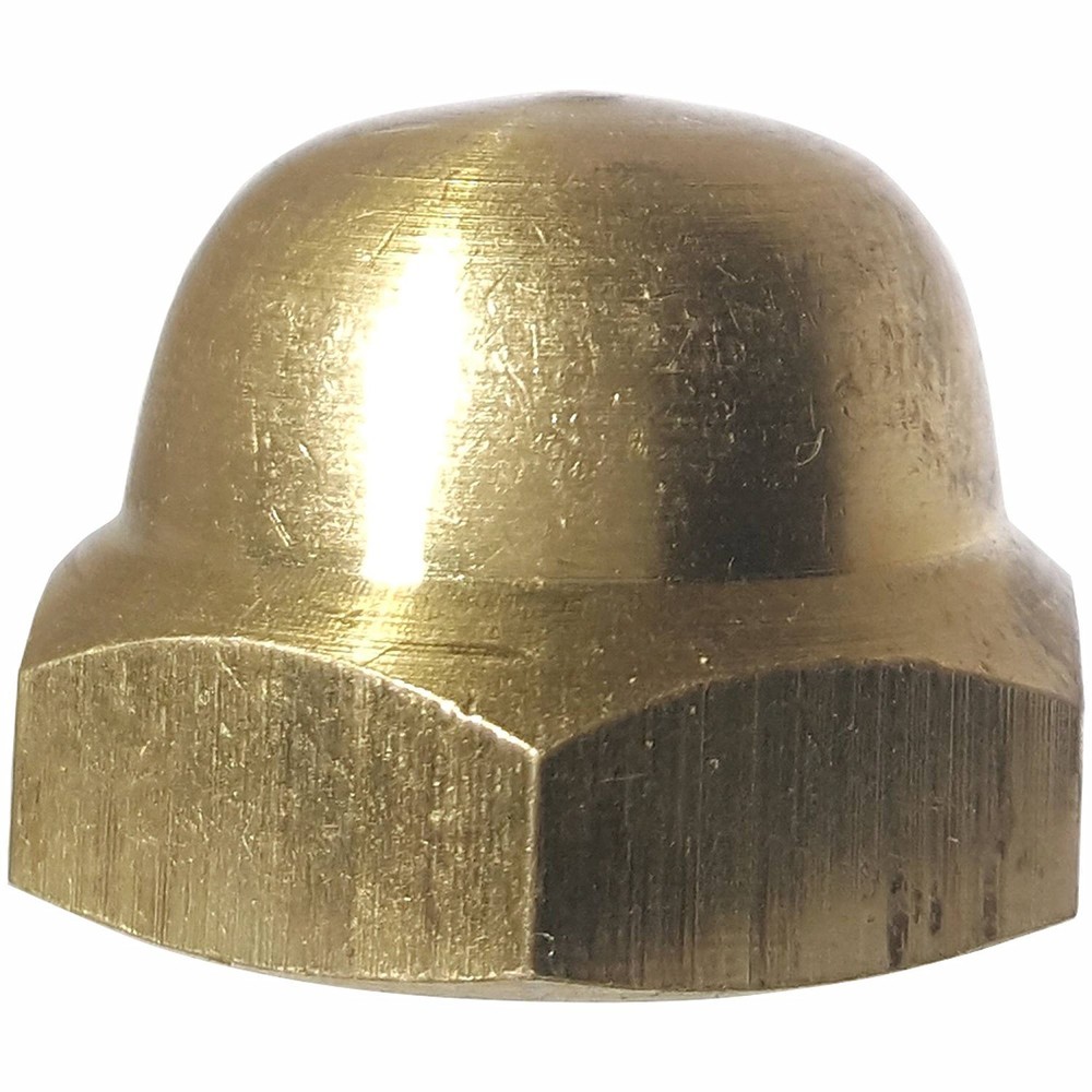 6-32 Hex Cap Nuts Solid Brass Grade 360 Commercial Plain Finish Quantity 50