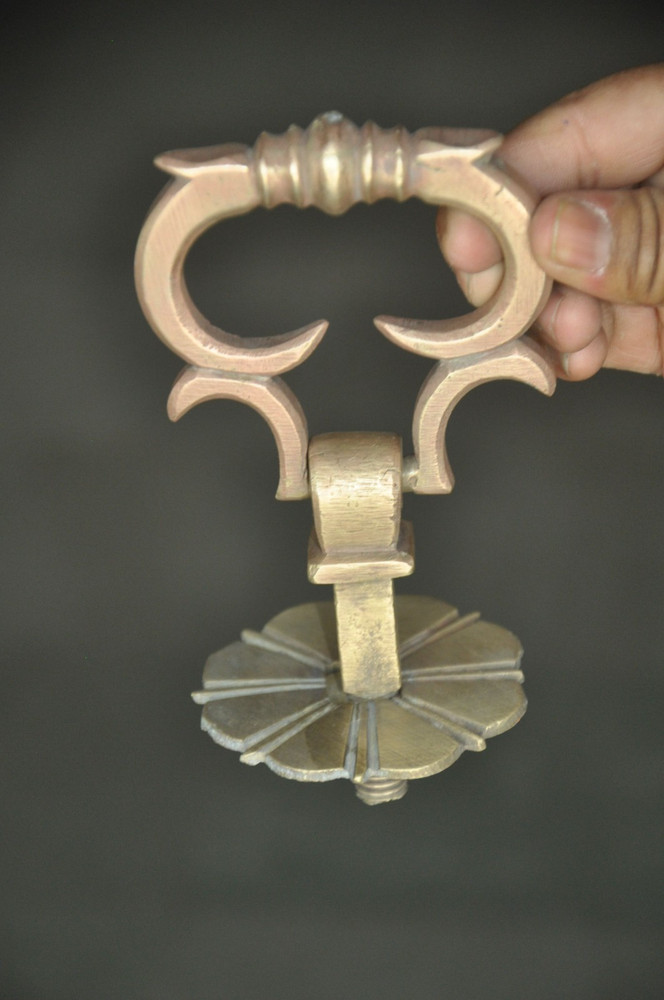 2 Pc Vintage Crafted Brass Fine Handcrafted Solid Door Handles