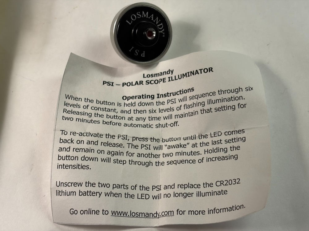 Losmandy PSI Polar Scope Illuminator Red LED Tested Working Astro Mount