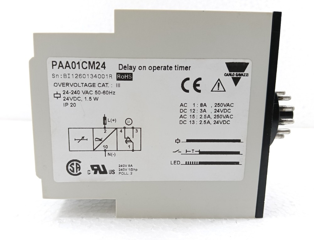 CARLO GAVAZZI PAA01 DELAY ON OPERATE TIMER PAA01CM24