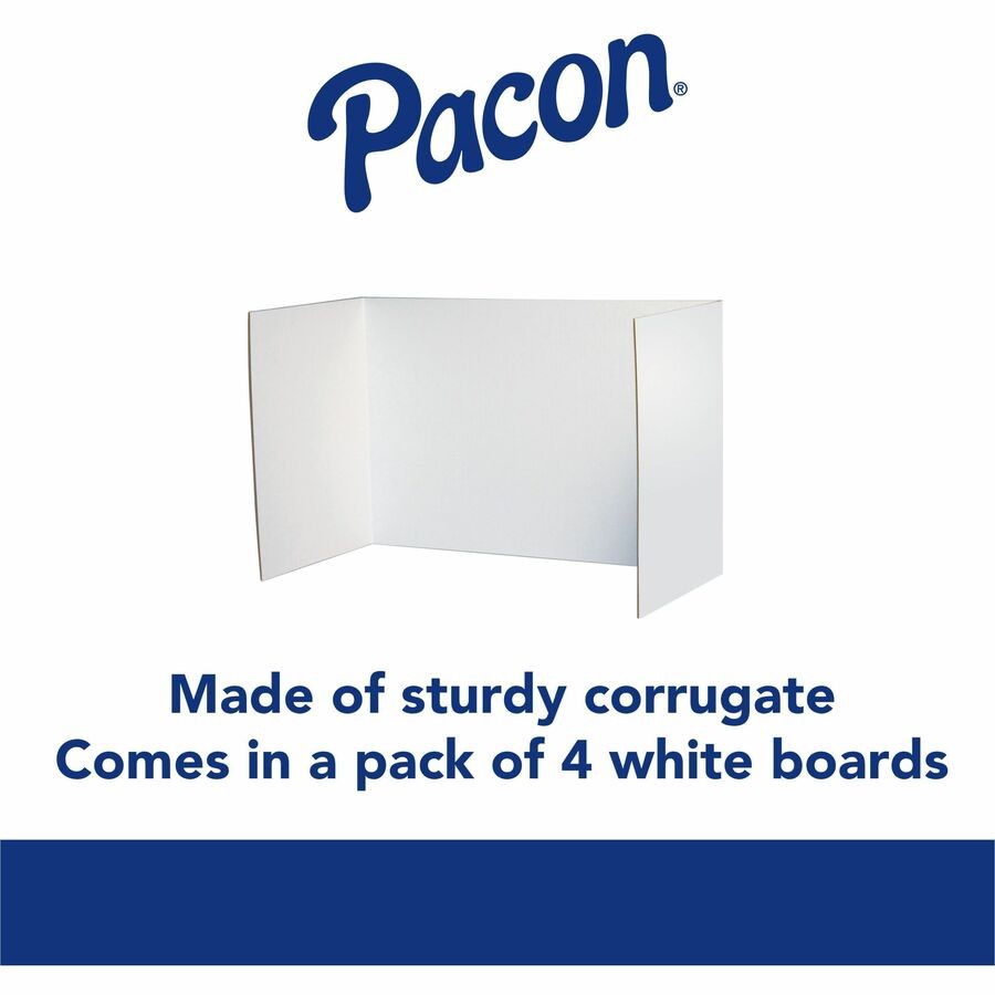 Pacon Privacy Board - 48" Width X 16" Height - White (PAC3782) 4 / Pack
