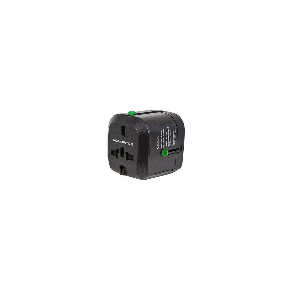 Compact Cube Universal Travel Adapter Monoprice - Black NEW SEALED