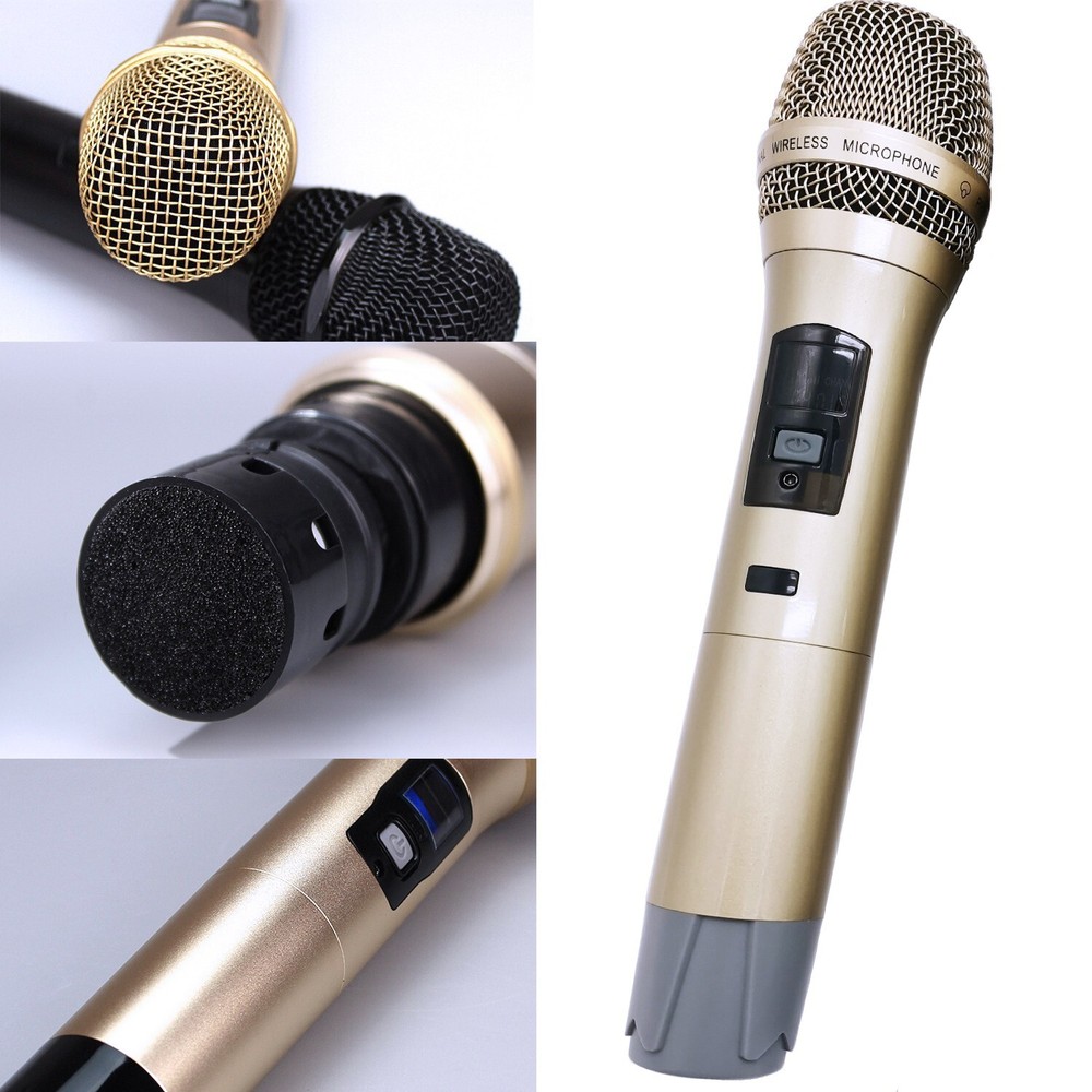 4 Channel UHF Pro Audio Wireless Microphone System 4 Handheld Metal Dynamic Mic