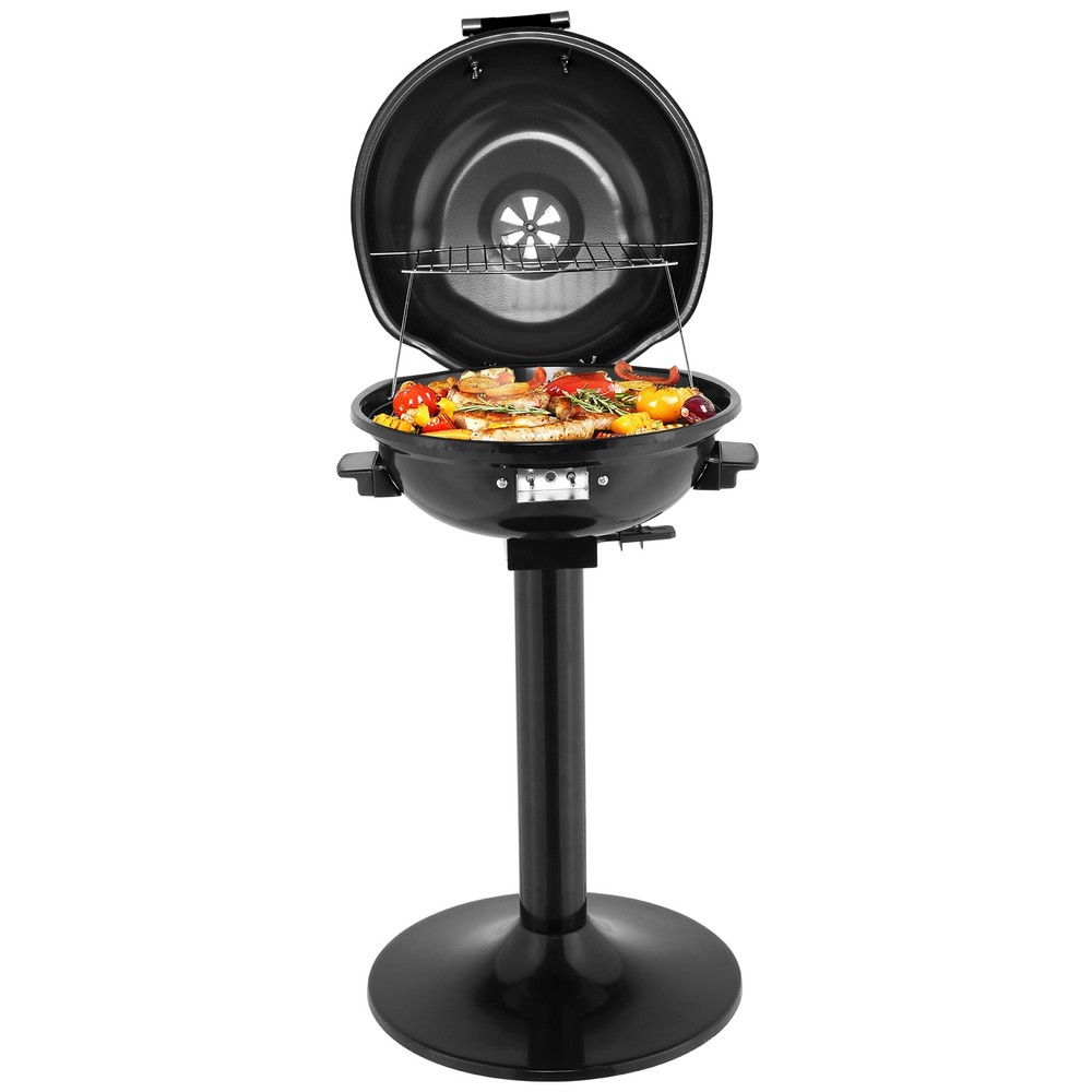 Electric BBQ Grill with Stand, Portable Double Layer Indoor