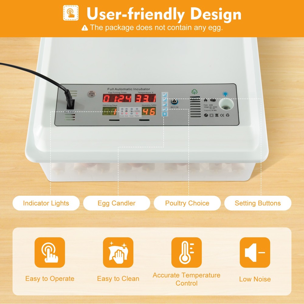 64 Digital Eggs Incubator Egg Hatcher With Temperature Control Automatic Turner~