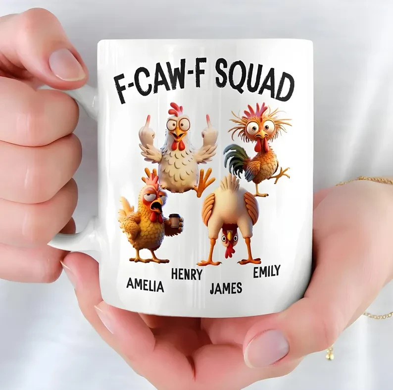Custom Chicken Squad Mug Funny Coffee Cup Gift