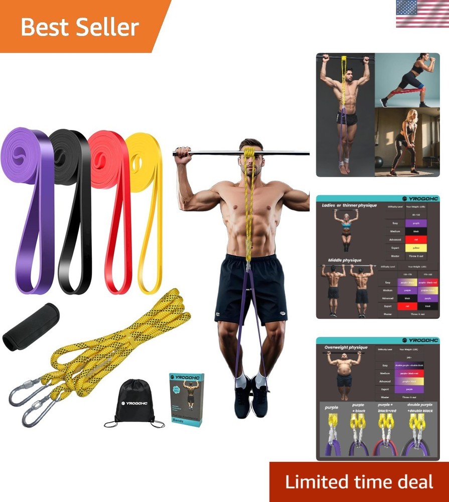 Pull up Assistance Bands Set 4 Heavy Duty Resistance Bands 300Lbs