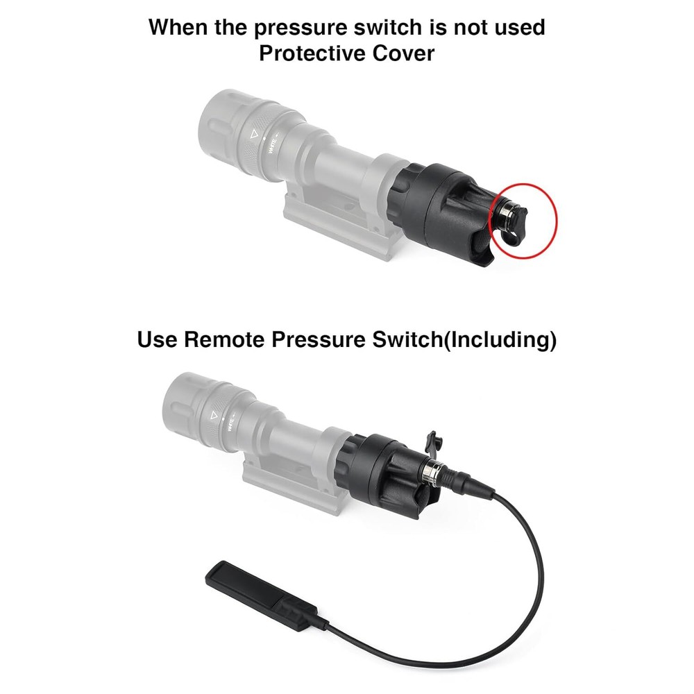 Dual Tailcap Switch Remote Pressure Control for M952V Tactical Weapon Flashlight