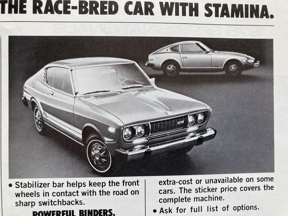 1976 Datsun 710 Print Ad Race Bred