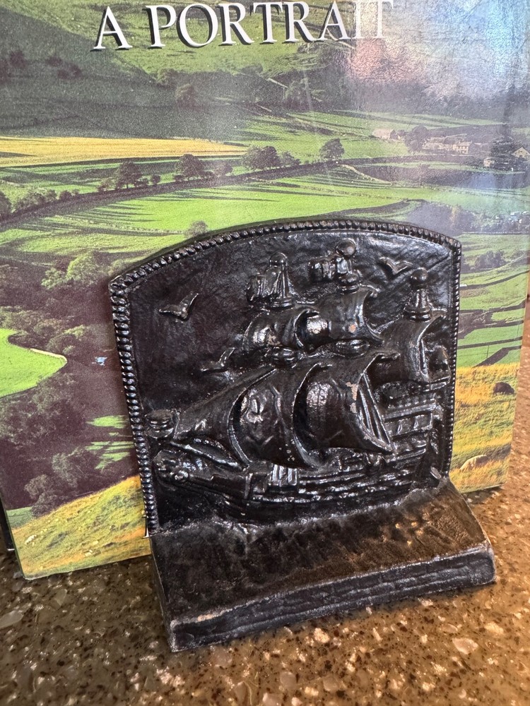 Antique Black Cast Iron Nautical Bookends~Very Good Condition~Unknown Maker