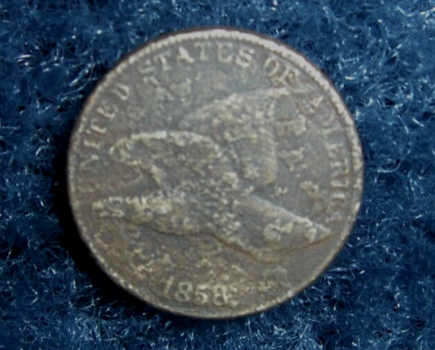 RARE 1858 SMALL LETTERS FLYING EAGLE SMALL CENT COIN-NICE!